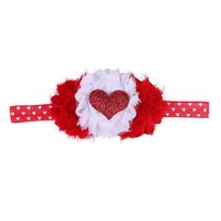 Children's Headdress Wholesale Children's Love Elastic Hairband Raw Edge Flower Baby Heart-shaped Headband sku image 3