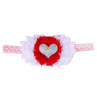 Children's Headdress Wholesale Children's Love Elastic Hairband Raw Edge Flower Baby Heart-shaped Headband sku image 4