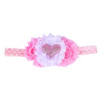 Children's Headdress Wholesale Children's Love Elastic Hairband Raw Edge Flower Baby Heart-shaped Headband sku image 5