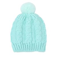 Children's Wool Ball Hood Fall Winter Models Infant Warmth Pure Color Knitted Hats 5 Colors sku image 2