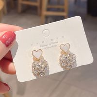 New Autumn Heart Full Diamond Earrings Female Fashion Personality Earrings Wholesale sku image 2