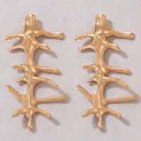 Personality Exaggerated Earrings Golden Coral Earrings Geometric Irregular Earrings sku image 1