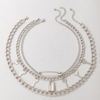 Europäische Und Amerikanische Neue Kreative Mode-schlüsselverriegelungsstift-anhänger Mehrschichtige Halskette Weiblich sku image 1