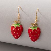 European And American Cute Fruit Strawberry Vegetable Carrot Earrings sku image 2