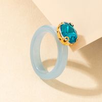Simple Fashion Transparent Acrylic Resin French Retro Wind Creative Diamond Ring sku image 24
