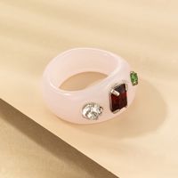 Simple Fashion Transparent Acrylic Resin French Retro Wind Creative Diamond Ring sku image 82