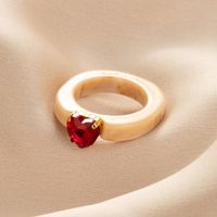 Simple Fashion Transparent Acrylic Resin French Retro Wind Creative Diamond Ring sku image 37