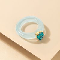 Simple Fashion Transparent Acrylic Resin French Retro Wind Creative Diamond Ring sku image 14