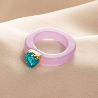 Simple Fashion Transparent Acrylic Resin French Retro Wind Creative Diamond Ring sku image 71