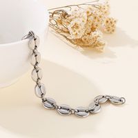 Hip Hop Stainless Steel Coffee Bean Pig Nose Chain Retro Button Bracelet Necklace Jewelry Wholesale main image 3