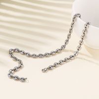 Hip Hop Stainless Steel Coffee Bean Pig Nose Chain Retro Button Bracelet Necklace Jewelry Wholesale main image 4