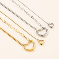 Titanium Steel 18K Gold Plated Fashion Plating Heart Necklace main image 3