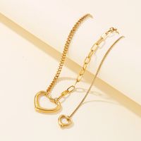 Titanium Steel 18K Gold Plated Fashion Plating Heart Necklace main image 4