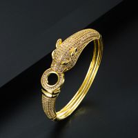 Fashion Creative Panther Head Snake Head Copper Bracelet main image 4