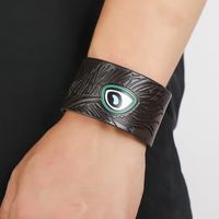 Retro Distressed Breites Lederarmband Europäische Und Amerikanische Punkarmband Schmuck main image 6