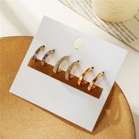 Koreas Mikroeingelegte Zirkonia Ohrringe Im Minimalistischen Stil Mit 3 Sets main image 4