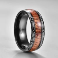 European And American Fashion New Elegant Aristocratic Black Phoenix Wood Grain Ring main image 1