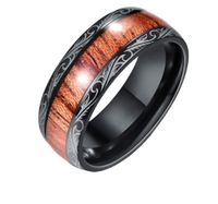 European And American Fashion New Elegant Aristocratic Black Phoenix Wood Grain Ring main image 3
