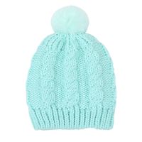 Children's Wool Ball Hood Fall Winter Models Infant Warmth Pure Color Knitted Hats 5 Colors main image 6