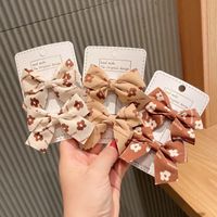 Milk Coffee Cute Flower Bow Hairpin Girl Bangs Clip Headdress main image 3