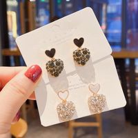 New Autumn Heart Full Diamond Earrings Female Fashion Personality Earrings Wholesale main image 1