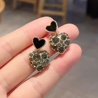 New Autumn Heart Full Diamond Earrings Female Fashion Personality Earrings Wholesale main image 4