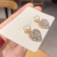 New Autumn Heart Full Diamond Earrings Female Fashion Personality Earrings Wholesale main image 5
