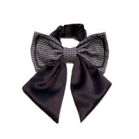 Autumn And Winter Houndstooth Knot Bow Ribbon Bow Hair Tie Headband main image 6