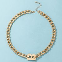 Creative Simple Hip-hop Necklace Letter Thick Chain Geometric Single-layer Necklace Wholesale main image 3