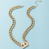 Creative Simple Hip-hop Necklace Letter Thick Chain Geometric Single-layer Necklace Wholesale main image 5