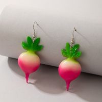 European And American Cute Fruit Strawberry Vegetable Carrot Earrings main image 4