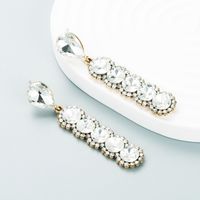 Fashion Color Diamond Series Alloy Diamond Multi-layer Round Glass Diamond Earrings main image 5