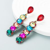 Fashion Color Diamond Series Alloy Diamond Multi-layer Round Glass Diamond Earrings main image 7