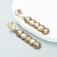 Fashion Color Diamond Series Alloy Diamond Multi-layer Round Glass Diamond Earrings sku image 3