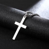 Men's Fashion Titanium Steel Cross Pendent Necklace sku image 1
