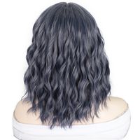 Short Water Ripple Light Blue Grey Daily Women's Wig main image 5