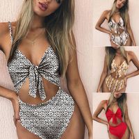 Women's Printing Stripe Solid Color One Piece main image 3