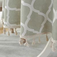 Simple Printing Round Household Tablecloth Round Lantern Green Tablecloth Beige Lace Tablecloth main image 5