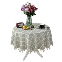 Simple Printing Round Household Tablecloth Round Lantern Green Tablecloth Beige Lace Tablecloth main image 6
