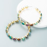 Fashion Color Diamond Series Alloy Glass Diamond Earrings Trend Party Earrings main image 3