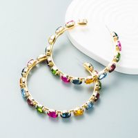Fashion Color Diamond Series Alloy Glass Diamond Earrings Trend Party Earrings main image 5