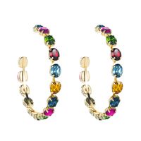 Fashion Color Diamond Series Alloy Glass Diamond Earrings Trend Party Earrings main image 7