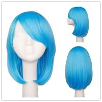 Cosplay Wig/new/anime Cos Wig Water Blue Short Hair Msn Korean Style Face Trimming Long Wave Cross-border main image 1