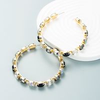 Fashion Color Diamond Series Alloy Glass Diamond Earrings Trend Party Earrings sku image 2