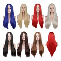 Perruques Européennes Et Américaines Cheveux Longs Raides Cos Couleur Perruque En Gros main image 4