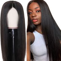 Fashion Mid-point Scalp Black Long Straight Hair Anime Wig Stage Performance Cos Wigs main image 1