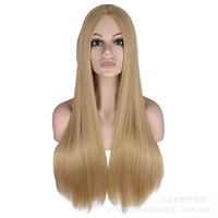 Fashion Mid-point Scalp Mixed Long Straight Hair Anime Wig Stage Performance Cos Wig main image 1
