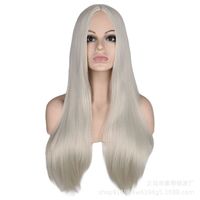 Fashion Mid-point Scalp Mixed Long Straight Hair Anime Wig Stage Performance Cos Wig main image 6