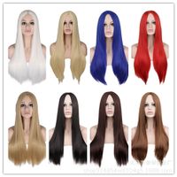 Fashion Multi-color Long Straight Hair Anime Wig Stage Performance Cos Wigs Female main image 1