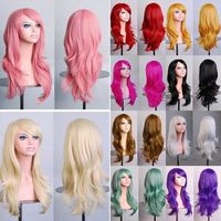 70cm Long Cheveux Bouclés Air Volume Haute Température Soie Multicolore Cheveux Bouclés Perruques main image 1